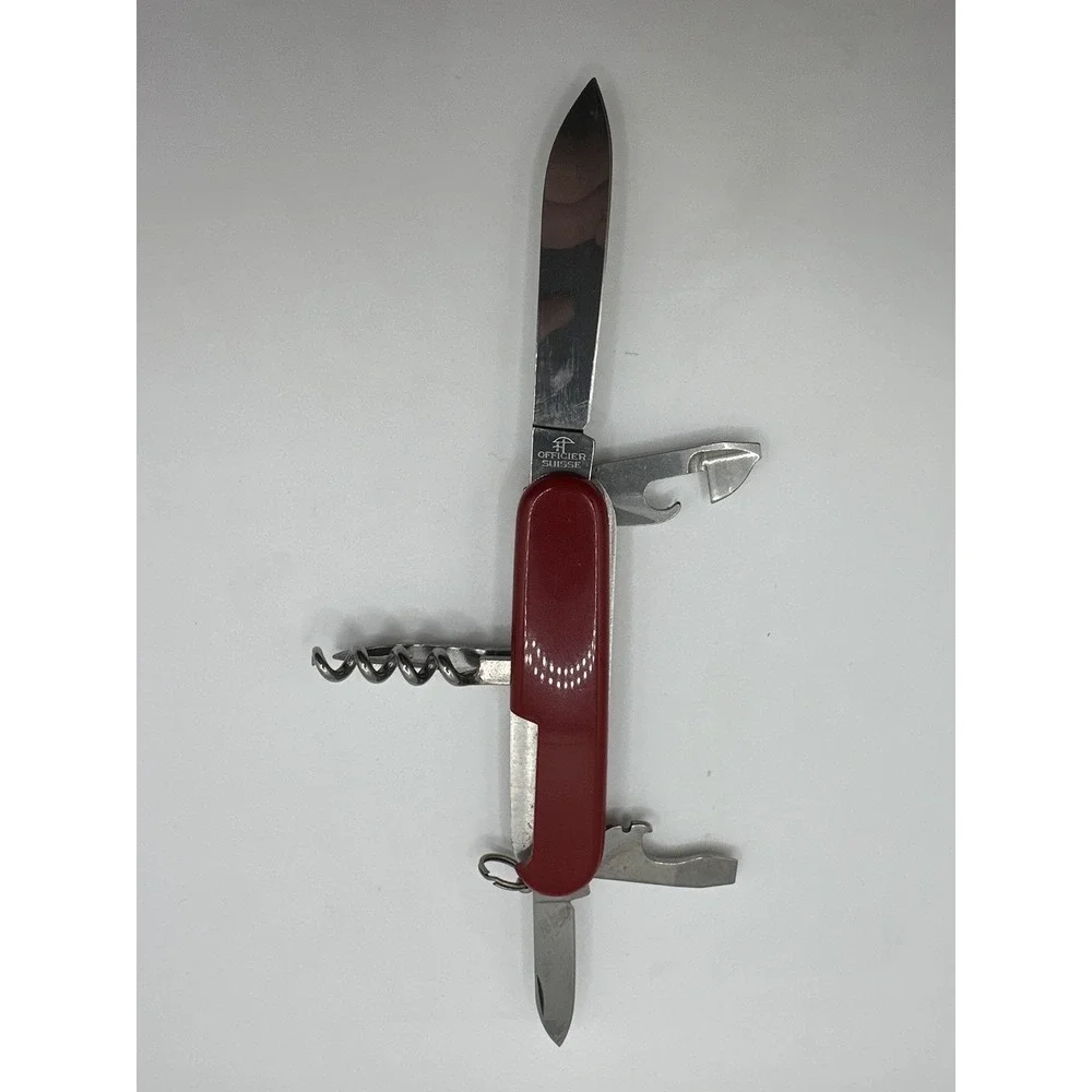 VTG Swiss‎ Army Style Multi Tool Knife Red Schlatter Stainless Corkscrew Opener